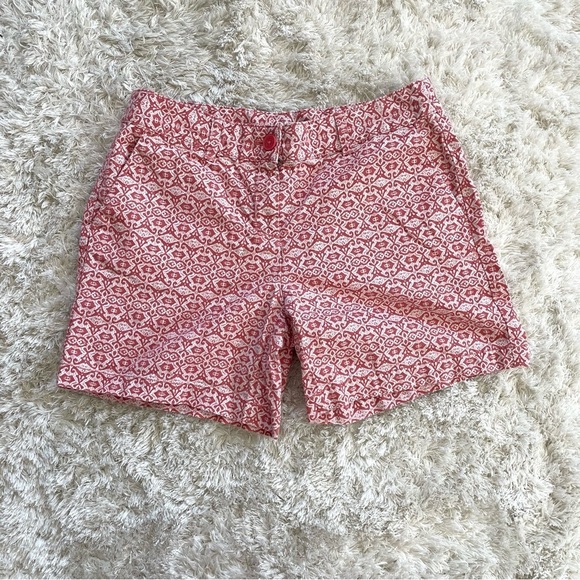 Ann Taylor Loft High Rise Shorts Burnt Orange Print with Pockets - Picture 2 of 8